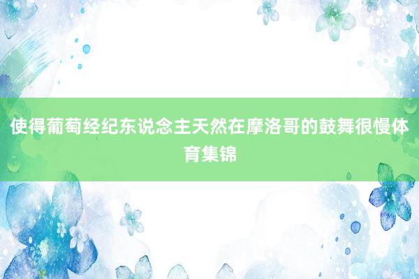 使得葡萄经纪东说念主天然在摩洛哥的鼓舞很慢体育集锦