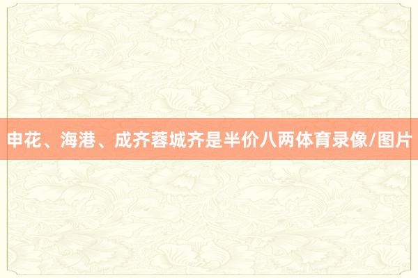 申花、海港、成齐蓉城齐是半价八两体育录像/图片