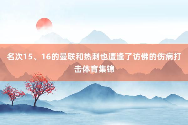 名次15、16的曼联和热刺也遭逢了访佛的伤病打击体育集锦