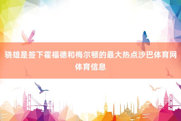 骁雄是签下霍福德和梅尔顿的最大热点沙巴体育网体育信息