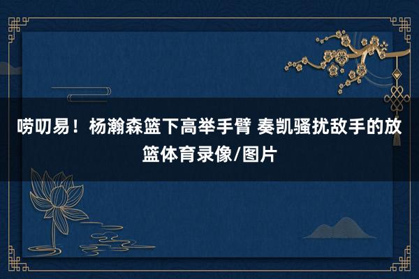 唠叨易！杨瀚森篮下高举手臂 奏凯骚扰敌手的放篮体育录像/图片