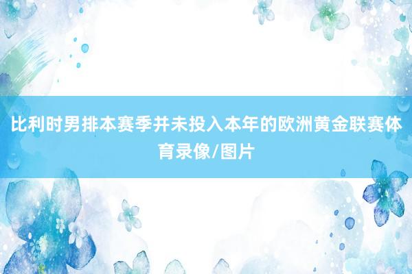 比利时男排本赛季并未投入本年的欧洲黄金联赛体育录像/图片