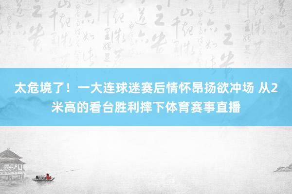 太危境了！一大连球迷赛后情怀昂扬欲冲场 从2米高的看台胜利摔下体育赛事直播
