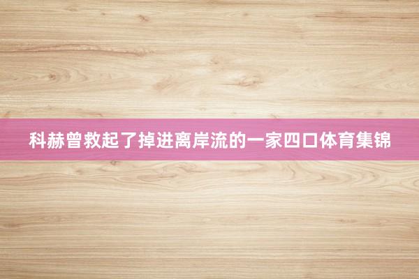 科赫曾救起了掉进离岸流的一家四口体育集锦