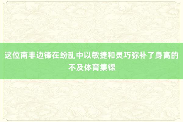 这位南非边锋在纷乱中以敏捷和灵巧弥补了身高的不及体育集锦