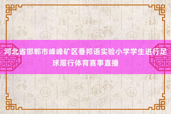 河北省邯郸市峰峰矿区番邦语实验小学学生进行足球履行体育赛事直播