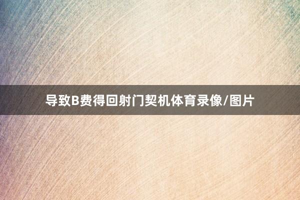 导致B费得回射门契机体育录像/图片