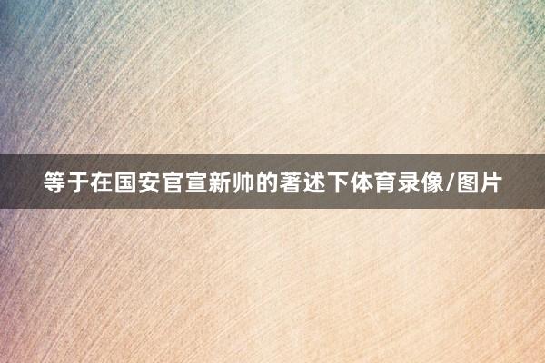 等于在国安官宣新帅的著述下体育录像/图片