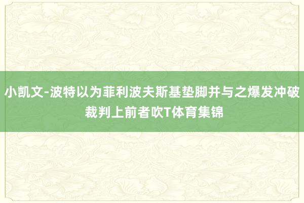 小凯文-波特以为菲利波夫斯基垫脚并与之爆发冲破 裁判上前者吹T体育集锦