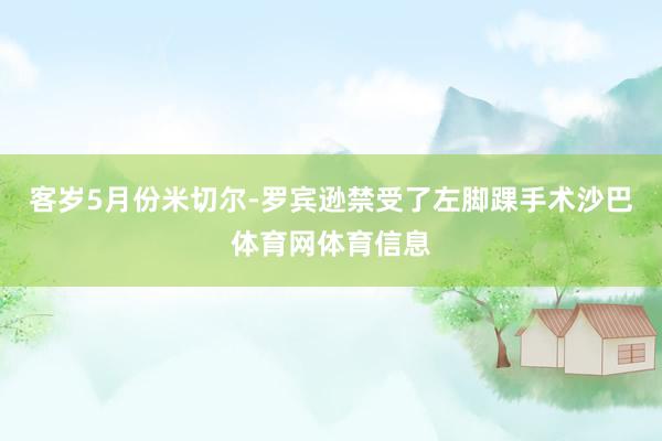 客岁5月份米切尔-罗宾逊禁受了左脚踝手术沙巴体育网体育信息