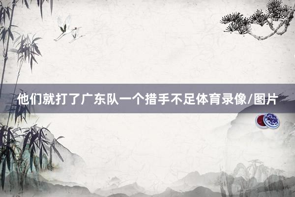 他们就打了广东队一个措手不足体育录像/图片