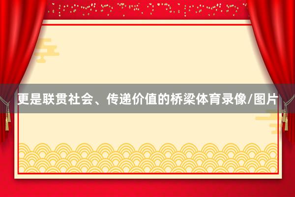 更是联贯社会、传递价值的桥梁体育录像/图片