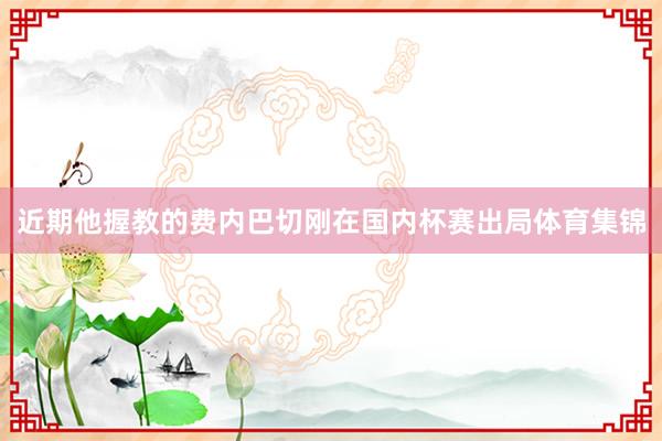 近期他握教的费内巴切刚在国内杯赛出局体育集锦