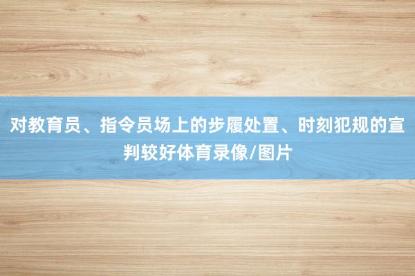 对教育员、指令员场上的步履处置、时刻犯规的宣判较好体育录像/图片