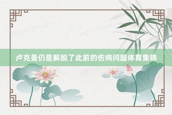 卢克曼仍是解脱了此前的伤病问题体育集锦
