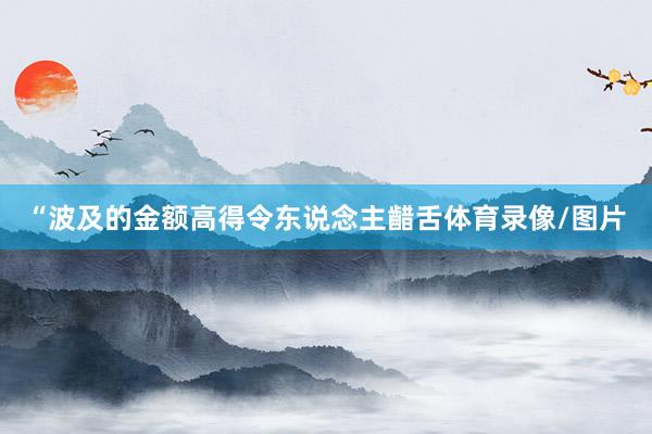 “波及的金额高得令东说念主齰舌体育录像/图片