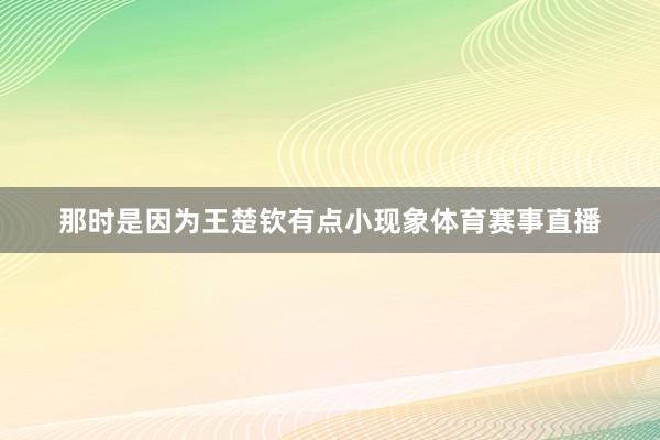 那时是因为王楚钦有点小现象体育赛事直播