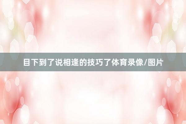 目下到了说相逢的技巧了体育录像/图片