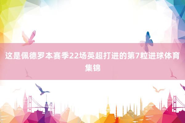 这是佩德罗本赛季22场英超打进的第7粒进球体育集锦