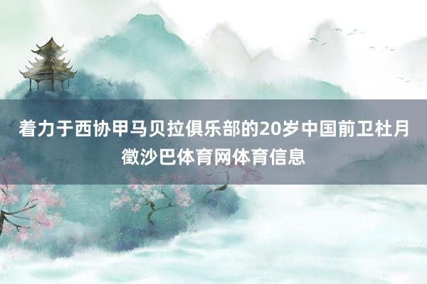 着力于西协甲马贝拉俱乐部的20岁中国前卫杜月徵沙巴体育网体育信息