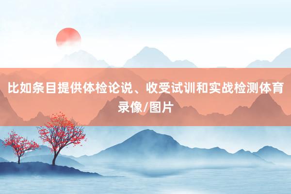 比如条目提供体检论说、收受试训和实战检测体育录像/图片