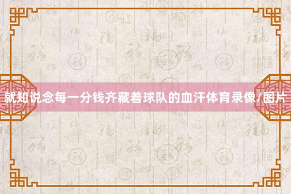 就知说念每一分钱齐藏着球队的血汗体育录像/图片