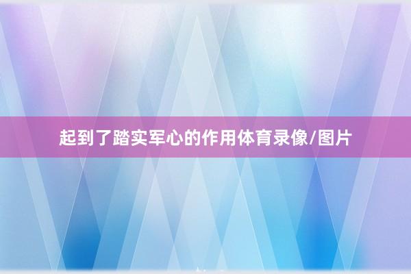 起到了踏实军心的作用体育录像/图片