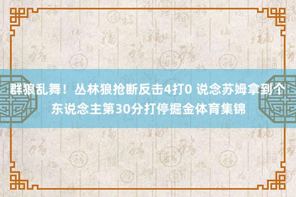 群狼乱舞！丛林狼抢断反击4打0 说念苏姆拿到个东说念主第30分打停掘金体育集锦