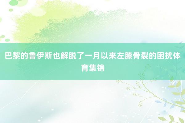 巴黎的鲁伊斯也解脱了一月以来左膝骨裂的困扰体育集锦