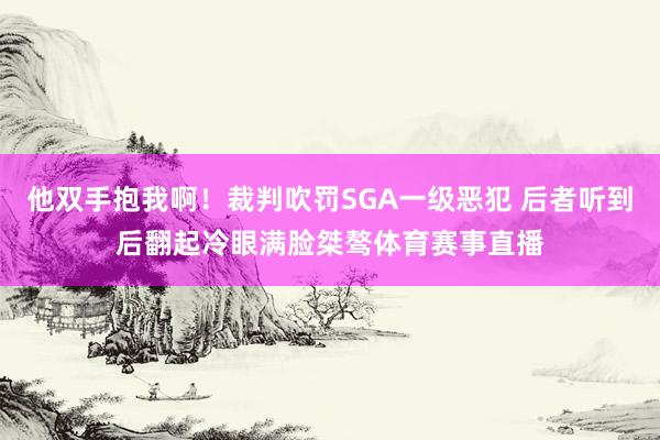 他双手抱我啊！裁判吹罚SGA一级恶犯 后者听到后翻起冷眼满脸桀骜体育赛事直播
