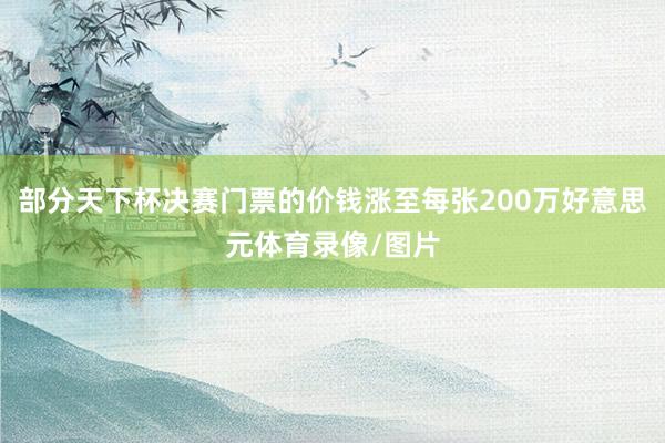 部分天下杯决赛门票的价钱涨至每张200万好意思元体育录像/图片