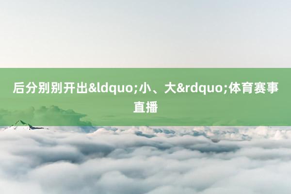后分别别开出&ldquo;小、大&rdquo;体育赛事直播