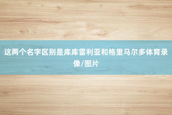 这两个名字区别是库库雷利亚和格里马尔多体育录像/图片